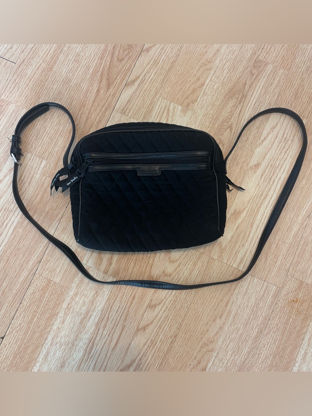Vera Bradley Black Quilted Crossbody Purse